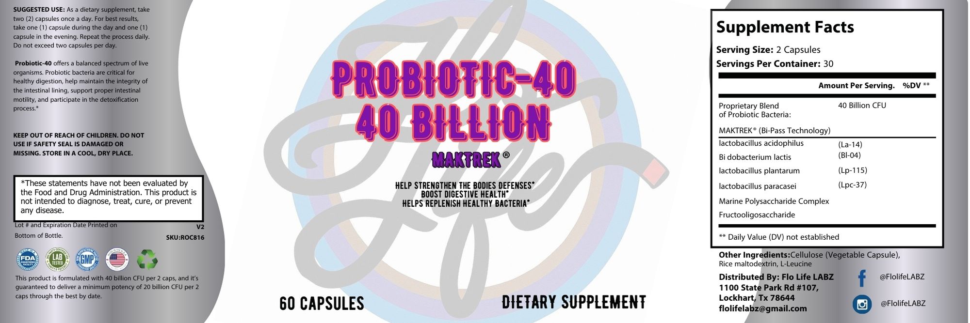 Probiotic- 40 billion CFU